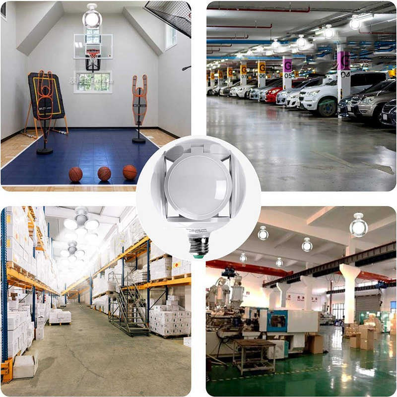 Lampu Bohlam LED Football 40W 28W E27 Lipat Fan Blade Bulb White Lamp Putih Unik Ufo 40 Watt / 28 Watt Lampu Hias Gantung Bentuk Sepak Bola