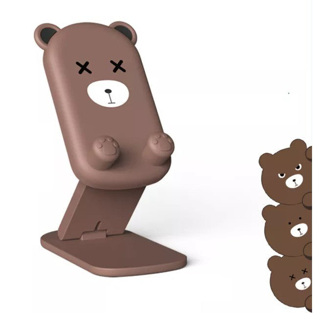 Phone Holder Stand Karakter HD40 / Dudukan Penyangga HP Lipat Adjustable / Folding Desktop Tablet HD-40 Ipad Zoom Google Meet Video Conference Konferensi Online Meeting