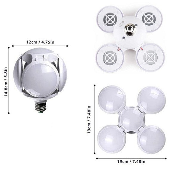 Lampu Bohlam LED Football 40W 28W E27 Lipat Fan Blade Bulb White Lamp Putih Unik Ufo 40 Watt / 28 Watt Lampu Hias Gantung Bentuk Sepak Bola