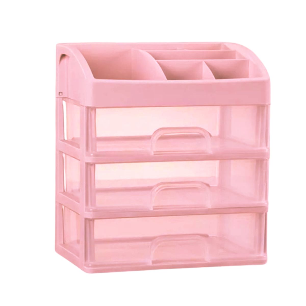 Rak Kosmetik Laci 3 Susun Multifungsi / Kotak Tempat Penyimpanan Peralatan Make Up Aksesoris Perhiasan / Storage Box Drawer Alat Makeup Brush Skincare / Rak Organizer Peralatan Alat Tulis Kantor 3 Layer Transparan Serbaguna Lemari Mini Laci Meja