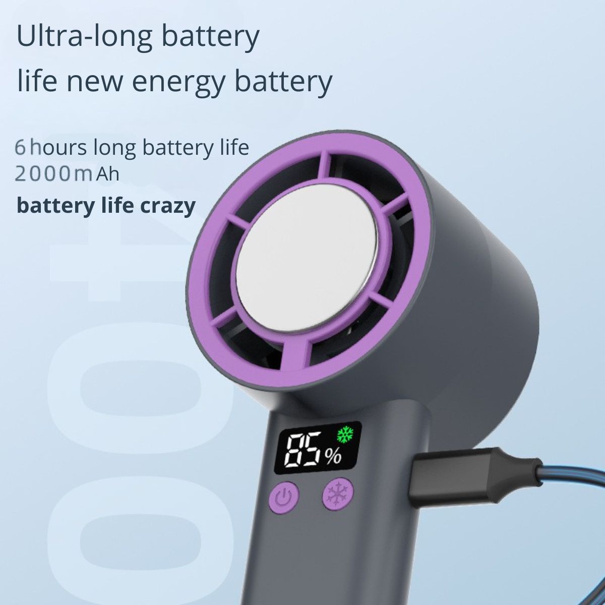 Kipas Portable Mini 100Super Speed Angin Super Kencang LED Display kipas tangan olahraga luar ruangan