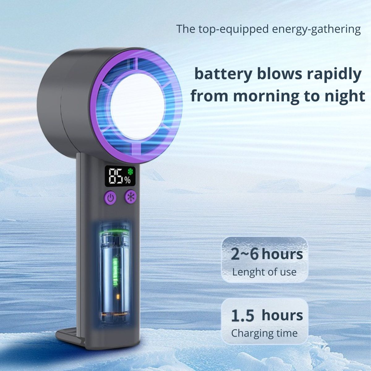 Kipas Portable Mini 100Super Speed Angin Super Kencang LED Display kipas tangan olahraga luar ruangan