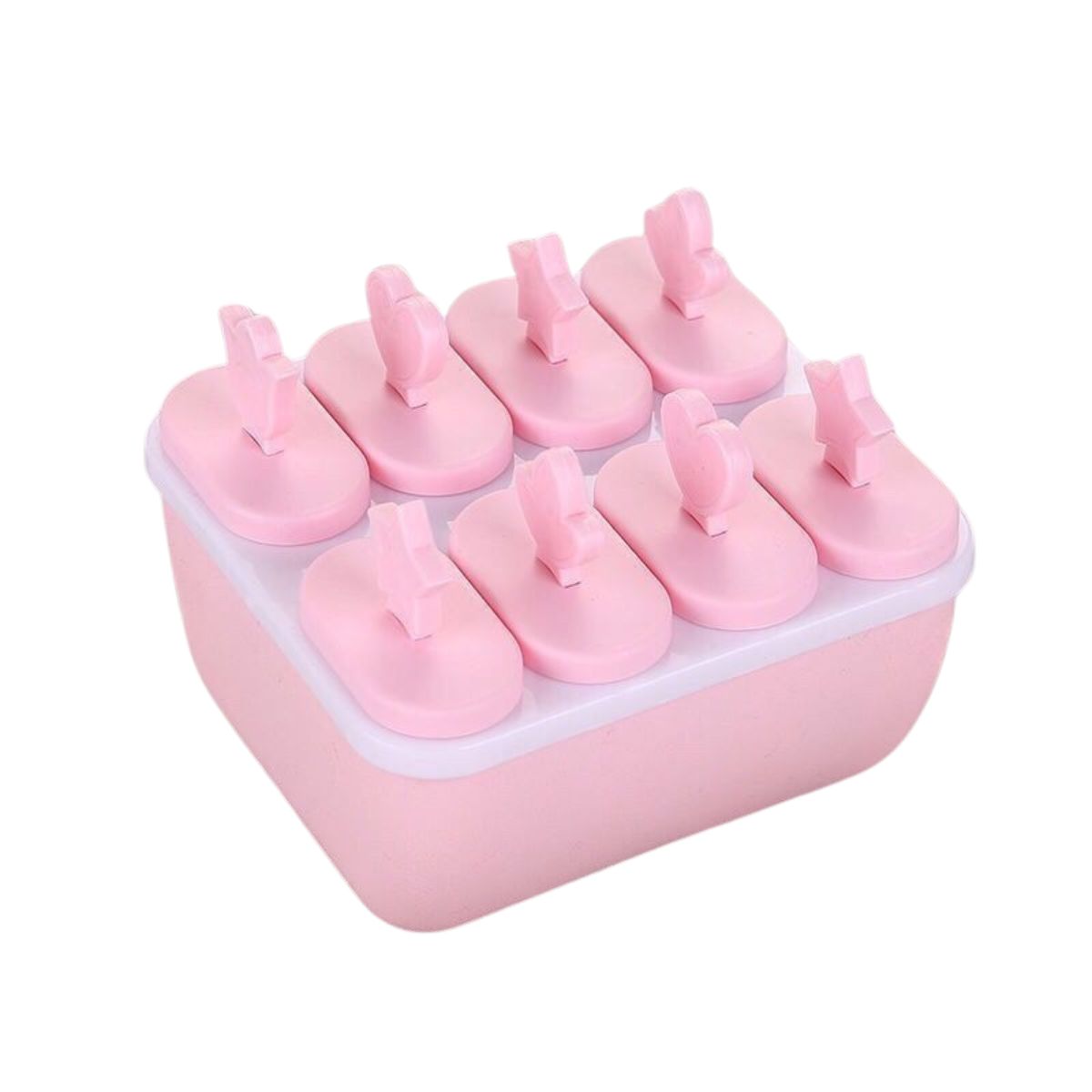 Cetakan Ice Cream 8 Slot Dengan Gagang / Alat Pencetak Puding Agar-agar Jelly Coklat Yogurt Es Krim Popsicle Ice Sorbet Loli Anti Pecah / Mold Stick With Handle / Wadah Tempat Cetak 8 Sekat Unik Bahan Plastik PP Food Grade Multifungsi