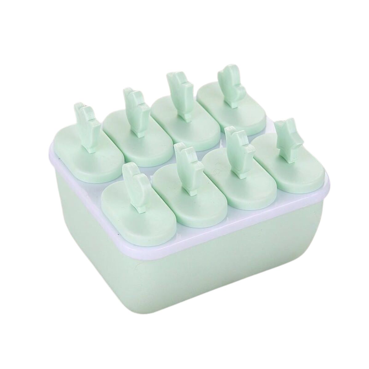 Cetakan Ice Cream 8 Slot Dengan Gagang / Alat Pencetak Puding Agar-agar Jelly Coklat Yogurt Es Krim Popsicle Ice Sorbet Loli Anti Pecah / Mold Stick With Handle / Wadah Tempat Cetak 8 Sekat Unik Bahan Plastik PP Food Grade Multifungsi