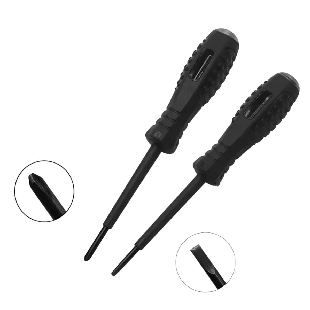 Obeng testpen Bolak Balik / Tespen Plus Min Dual LED / Alat Deteksi Cek Ukur Kabel Putus Arus Listrik
