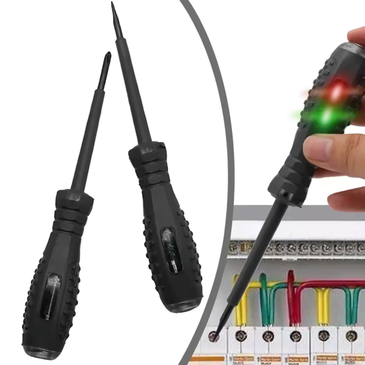 Obeng testpen Bolak Balik / Tespen Plus Min Dual LED / Alat Deteksi Cek Ukur Kabel Putus Arus Listrik