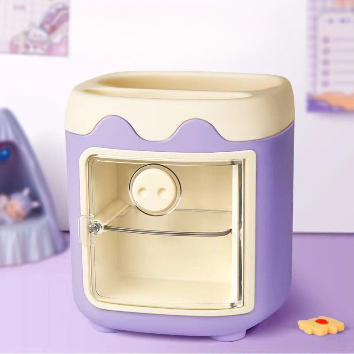 Tempat Holder 2 Tingkat - Storage Box Organizer Kotak Wadah Rak Penyimpanan Alat Tulis Pensil Pulpen Aksesoris Perhiasan Kosmetik Peralatan Kantor Sekolah Anak Make Up Perapih Meja Laci Aesthetic Serbaguna Multifungsi