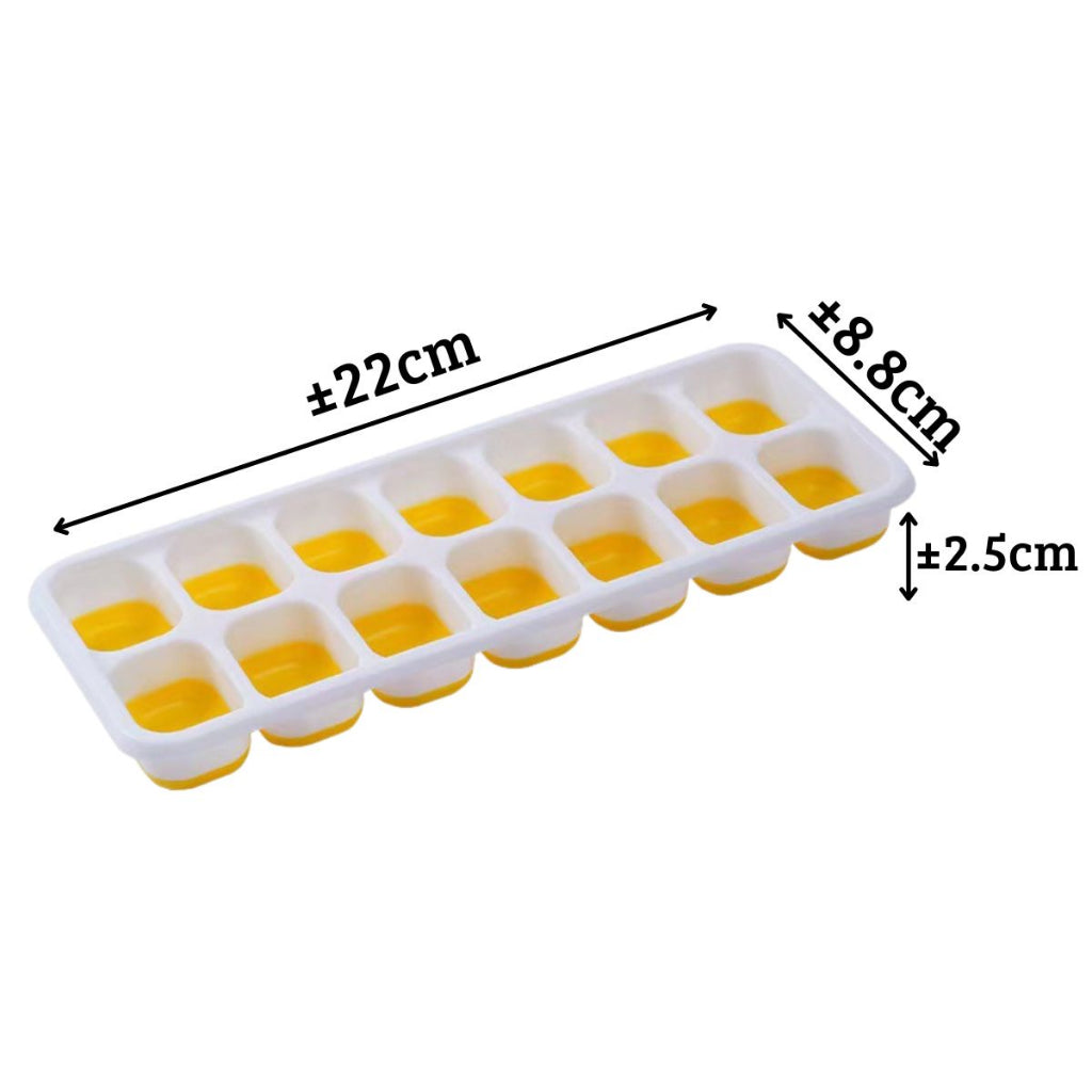 Cetakan Es Batu Silikon 14 Kotak Dengan Tutup FOOD GRADE / Alat Pencetak Puding Agar-Agar Jelly Cokelat Yogurt Anti Pecah / Ice Cube Silicone Tray Mold 14 Boxes With Lids / Wadah Tempat Cetak 14 Sekat Serbaguna