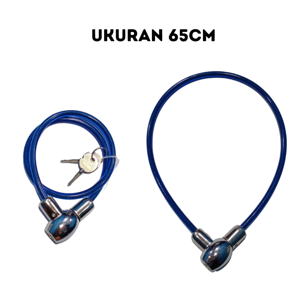 Gembok Kawat 65cm 70cm / Kunci Kabel Cable Lock Kendaraan Sepeda Motor Listrik Roda Helm Pengaman Stang Pagar Serbaguna
