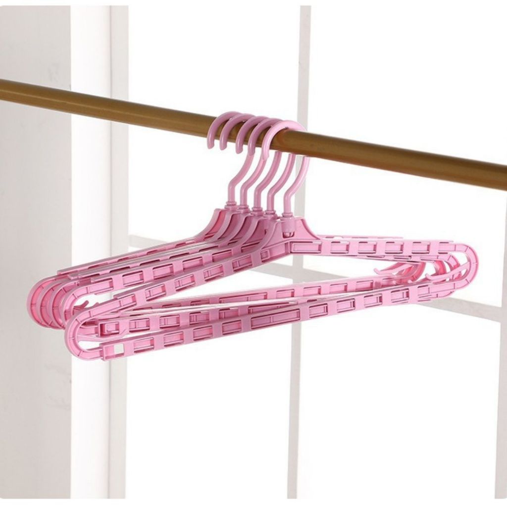 Gantungan Baju Tarik / Magic Hanger Plastik / Cantolan Gantung Jemuran Pakaian Celana Handuk Serbaguna