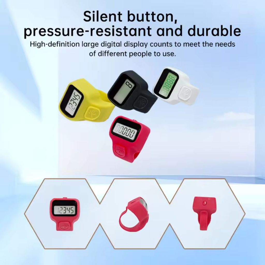 Cincin Tasbih Digital LED / Finger Counter Ring Mini / Penghitung Dzikir Portable Tally Modern Elegan