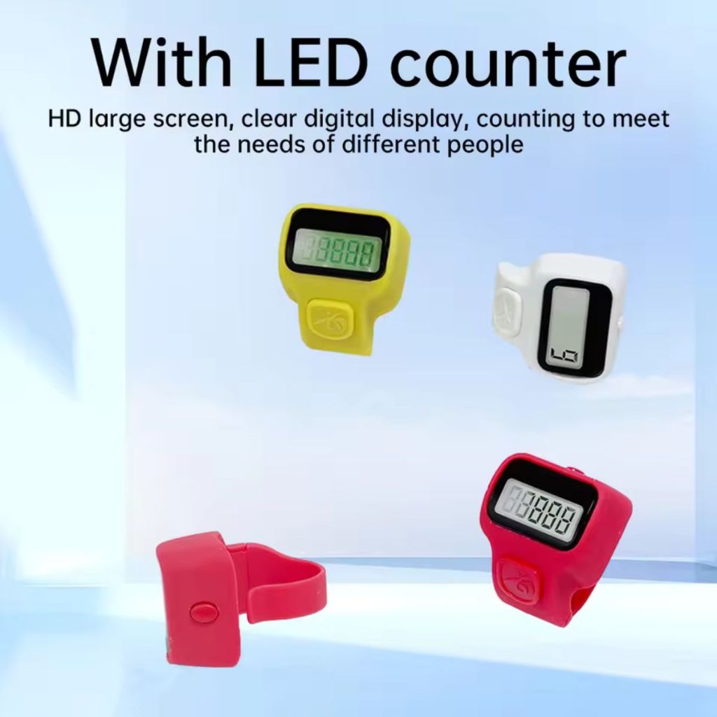 Cincin Tasbih Digital LED / Finger Counter Ring Mini / Penghitung Dzikir Portable Tally Modern Elegan