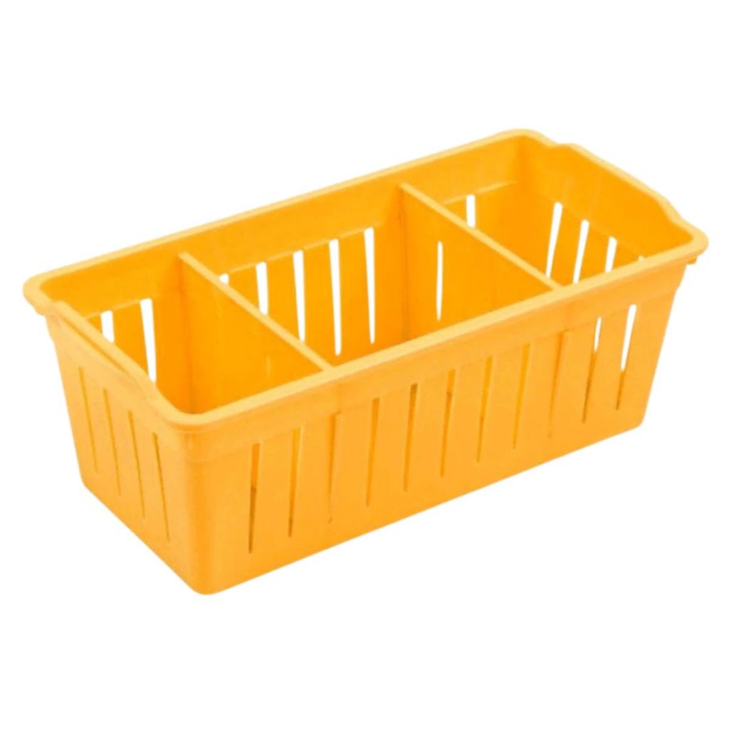 Rak Plastik 3 Sekat / Storage Box / Keranjang Penyimpanan Sabun Bumbu ATK Kosmetik Serbaguna