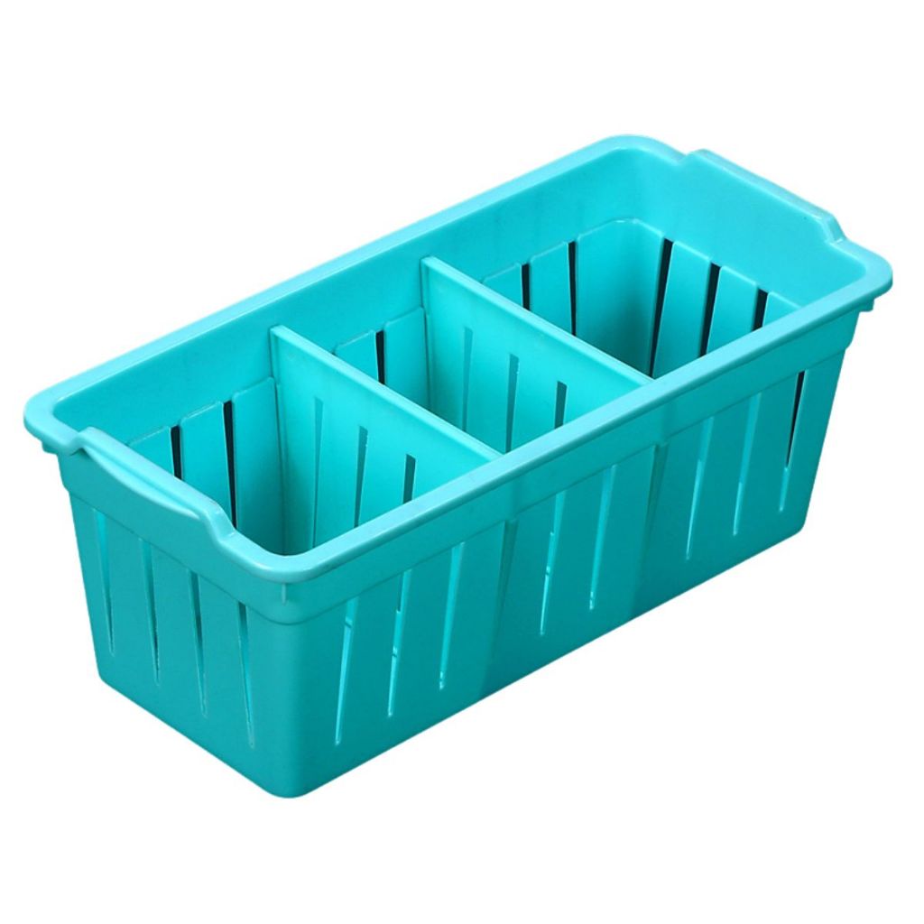 Rak Plastik 3 Sekat / Storage Box / Keranjang Penyimpanan Sabun Bumbu ATK Kosmetik Serbaguna