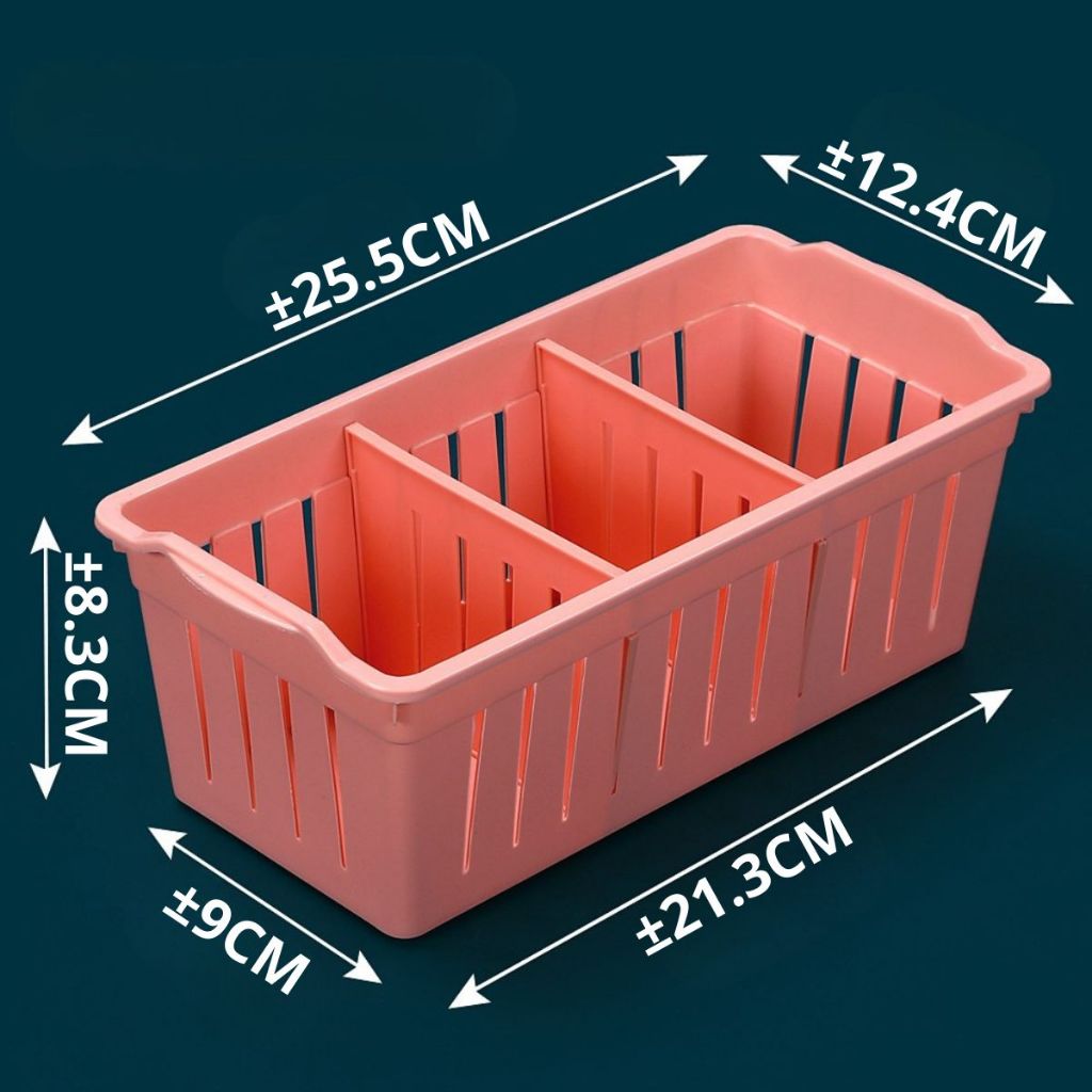 Rak Plastik 3 Sekat / Storage Box / Keranjang Penyimpanan Sabun Bumbu ATK Kosmetik Serbaguna