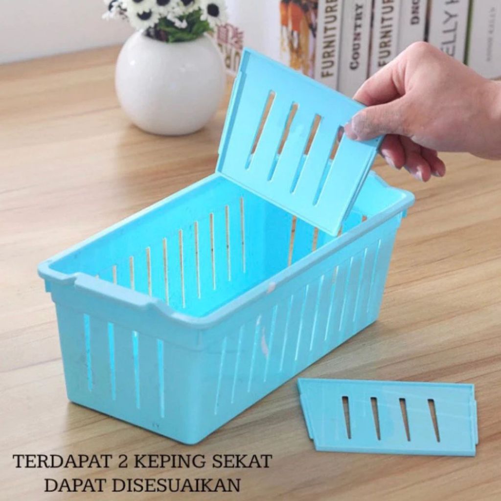Rak Plastik 3 Sekat / Storage Box / Keranjang Penyimpanan Sabun Bumbu ATK Kosmetik Serbaguna
