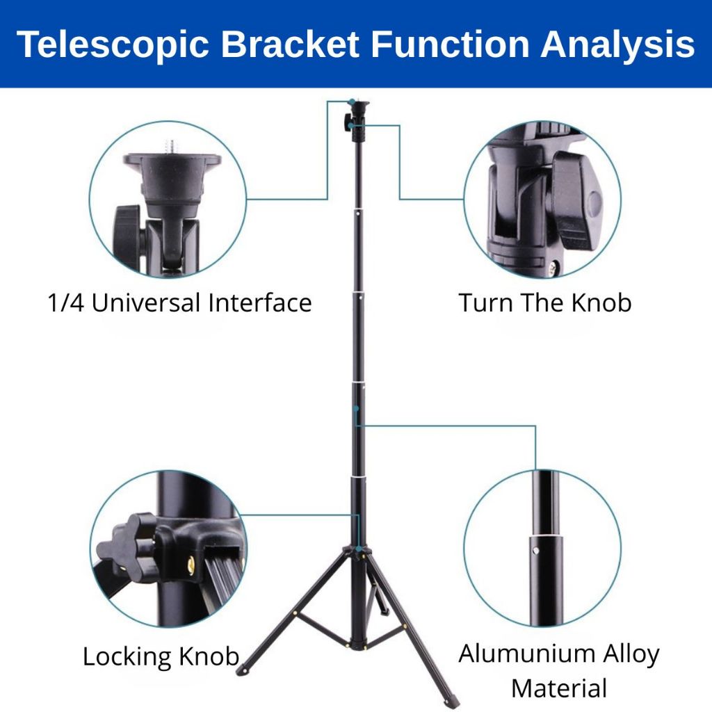 Tripod HP 1.1M + Holder U Free Bag For Stand Selfie Ringlight Kamera Handycam Vlog Live Streaming