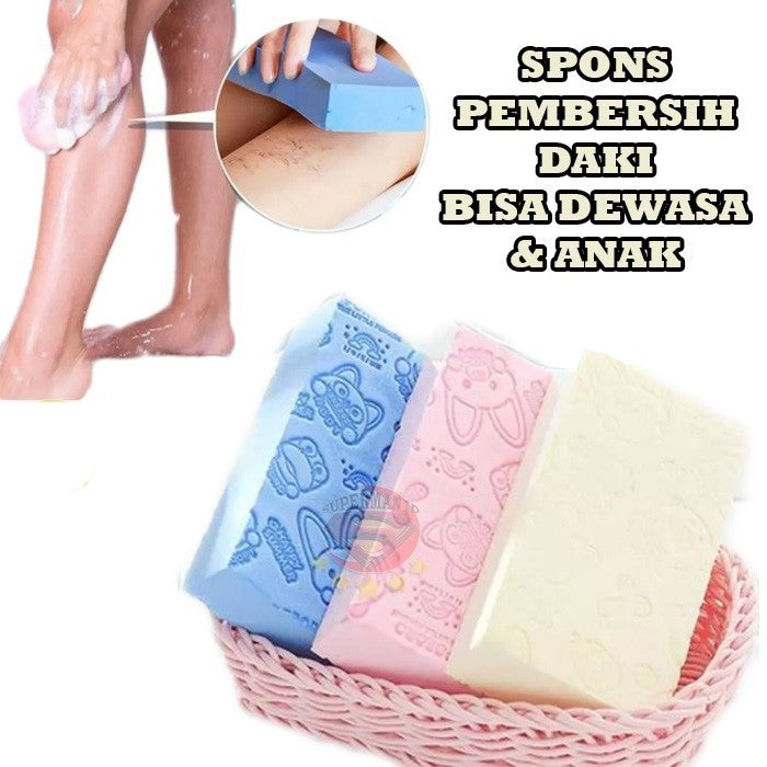 Spons Mandi Sponge Daki Spon Busa Pengangkat Kotoran Pembersih Badan Kaki Alat Gosok Sabun Bath Soap