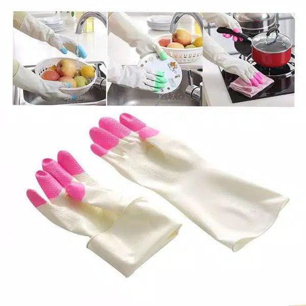 Sarung Tangan Cuci Piring Rubber Glove Karet Anti Air Panjang Cleaning Service latex Waterproof