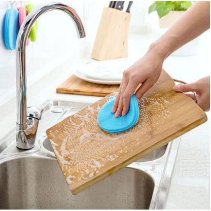 Spons Cuci Piring Silikon Serbaguna Spon Sponge Silicone Busa Alat Dishwashing Sikat Bulat Warna