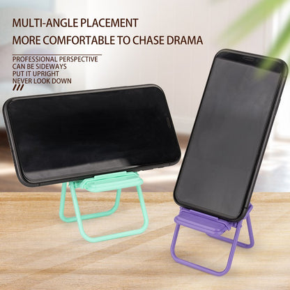 Stand Holder Hp Model Kursi Lipat / Universal Dudukan Penyangga Handphone Model Bangku Mini / Chair Folding Mobile Phone Macaron / Docking Sandaran HP Tablet Adjustable Warna Warni Pastel Dekorasi Ruangan Dekor