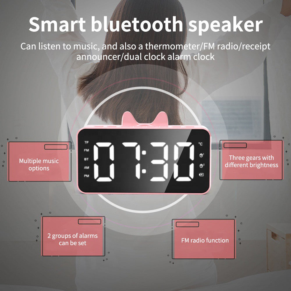 SPEAKER JAM BLUETOOTH Desktop Alarm Q9 LED Digital Clock Display Smart Weaker Portable Wireless