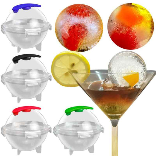 Cetakan Es Batu Model Bulat Isi 6Pcs + Corong / Alat Cetak 5Cm Puding Jelly Cokelat Gelatin / Ice Cube Mold Bentuk Bola Cristal / Round Ball Ice Maker Kristal Baki Bar Pesta Unik Lucu