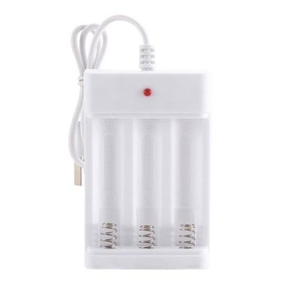 Desktop Charger Baterai Isi Ulang 3 Slot A2 A3 AA AAA Rechargeable Kabel USB Casan Battery Adaptor