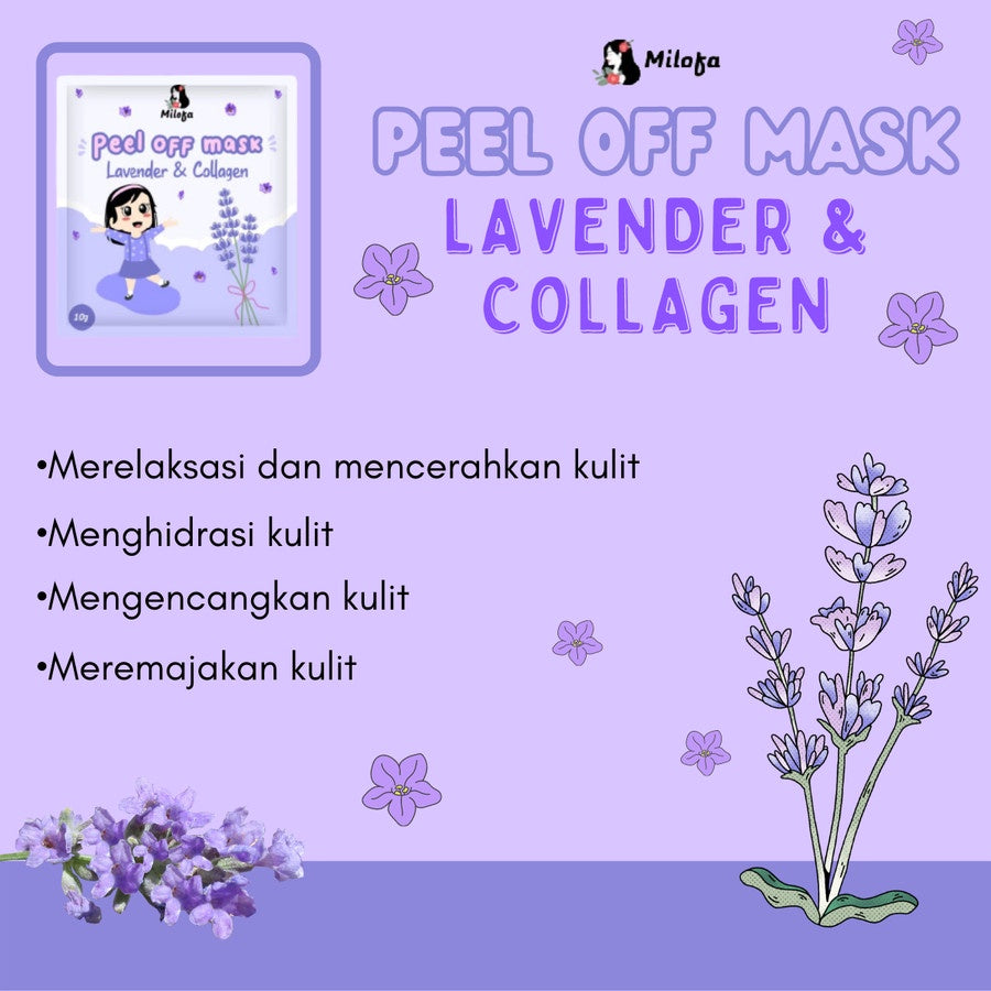 Masker Wajah MILOFA - Peel Off Mask 10Gr Original BPOM / Masker Lumpur Pengangkat Komedo / Blackhead Mask 10Gram Pelembab Mencerahkan Kulit Muka Jerawat Collagen Sachet