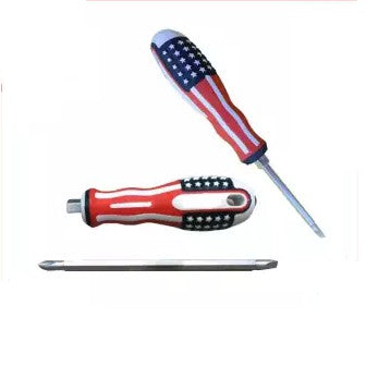 OBENG amerika Bolak Balik AMERIKA Min Plus 2in1 Screwdriver - + USA Mata Gagang karet Magnet Minus 5 inch 5"