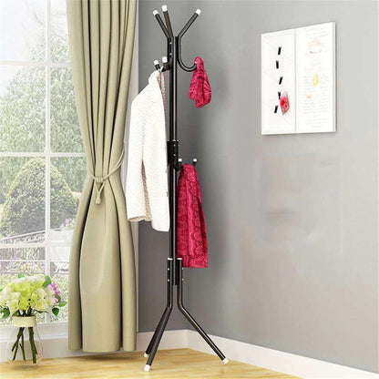 Stand Hanger Coat Rack / Gantungan Baju Jaket Topi 9 Kait / Standing Hanger Gantungan Berdiri Untuk Tas Dasi Payung Mantel Minimalis Aesthetic Serbaguna Stainless Steel Anti Karat Kokoh Baut