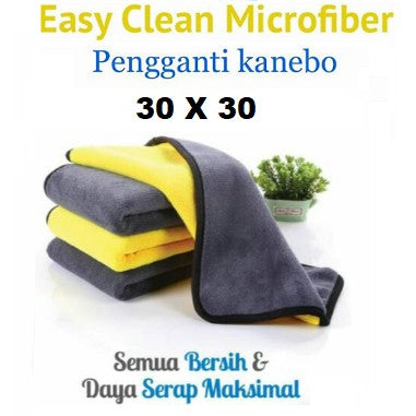 Kain Lap Microfiber Serbaguna 30X30Cm 2 Sisi Halus Multifungsi 500GSM