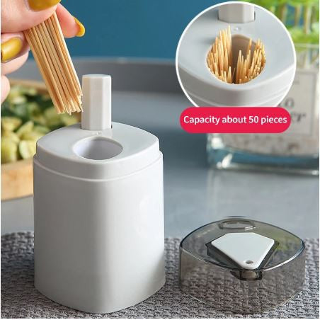 Tempat Tusuk Gigi Otomatis Toothpick Holder Automatic Wadah Peyimpanan Kotak Dispenser Pencet Tombol