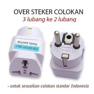 Over Steker Adaptor 3 Kaki Travel Adapter ke 2 Universal (UK + US+ AU)