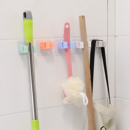 GANTUNGAN Hook Tempel GAGANG Sapu Pel Dinding Clip Holder Pengait Tempat Perabotan Rumah Alat Dapur / Mop Hanger Serbaguna