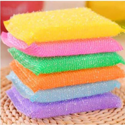 Spons Cuci Piring Warna Warni Spon Sponge Sabut Jaring Alat Dishwashing Dapur Masak Busa Serbaguna