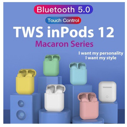 Headset Bluetooth Wireless TWS Inpods 12 Macaron Color TWS i12 Headset Wireless V5.0