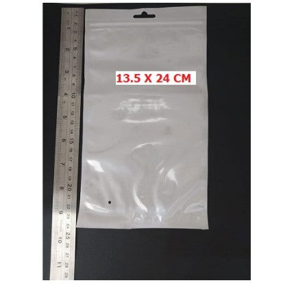 Plastik Klip Susu 13.5X24 Cm (ISI 100) Ziplock Putih Packing Plastic Zipper Cetik Buka Tutup Bening