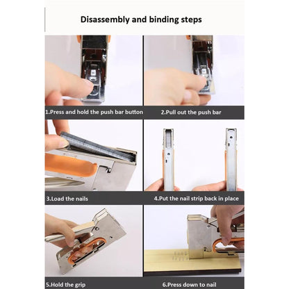 Stapler Tembak / Gun Tacker 13/4-6-8mm Powerful Staples / Steples Cekrekan Stepler Pengokot Buku Kayu / Alat Jepret Pemasangan Sarung Sofa Jok Kulit Kendaraan Motor Dekorasi Canvas Kain Wallpaper