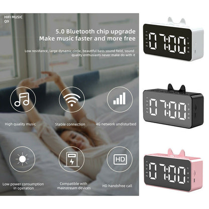 SPEAKER JAM BLUETOOTH Desktop Alarm Q9 LED Digital Clock Display Smart Weaker Portable Wireless