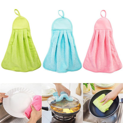 Kain Lap Tangan Microfiber Motif Dan Polos / Hand Towel Handuk Gantung Wastafel Dapur / Serbet Pengering Tangan Basah Serap Air Serbaguna