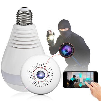 Kamera Lampu V380 CCTV Bentuk Bohlam Panorama V360 SPY Camera Hidden pengintai wifi IP Cam Wireless