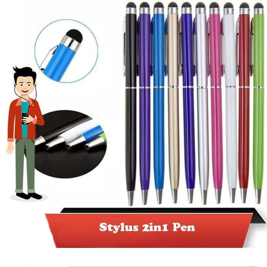 Stylus + Pen 2IN1 Ballpoint Pulpen Smartphone Hp Touchscreen Touch Screen Pena Sensitive Tablet