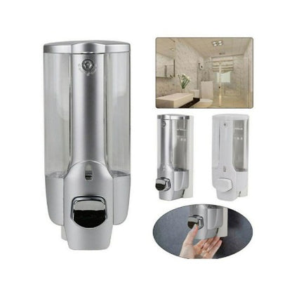 Dispenser Sabun Cair 1 Tabung 350ml Tempat Botol Isi Ulang Soap Single Lock Sanitizer Tempel Dinding