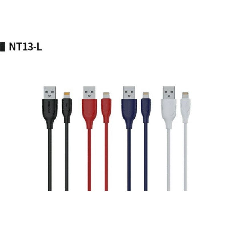 Kabel Data Lightning FOOMEE NT13-L 100Cm Cable Charger Casan Fast Charging 2.4A High Speed Bentuk Bulat 1 Meter