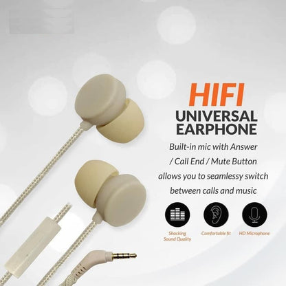 Earphone N18 Sport Sound Nylon Headset Handsfree Cable Premium