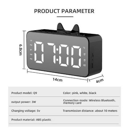 SPEAKER JAM BLUETOOTH Desktop Alarm Q9 LED Digital Clock Display Smart Weaker Portable Wireless