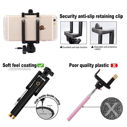 Tongsis Bluetooth Locust Mini Selfie Stick for iOS Android Monopod Kabel Remote Shutter Phone Holder