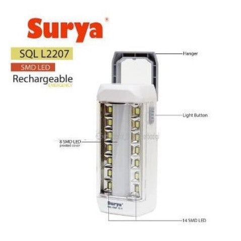 Lampu Emergency Surya SQL L2207 SMD 22 LED Rechargeable Lentera Senter Light Lamp Darurat Cas ulang