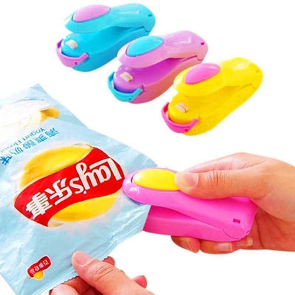 Super Handy Sealer Pengemas Makanan / Mini Hand Sealer Perekat Plastik- Putih #EC008